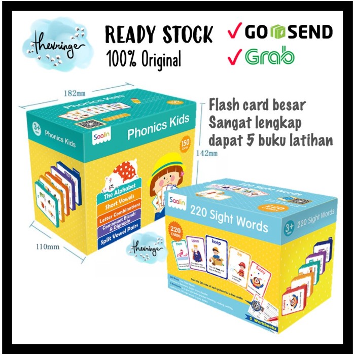 Saalin Phonics / Sight Words Kit : Flash Cards Exercise Book