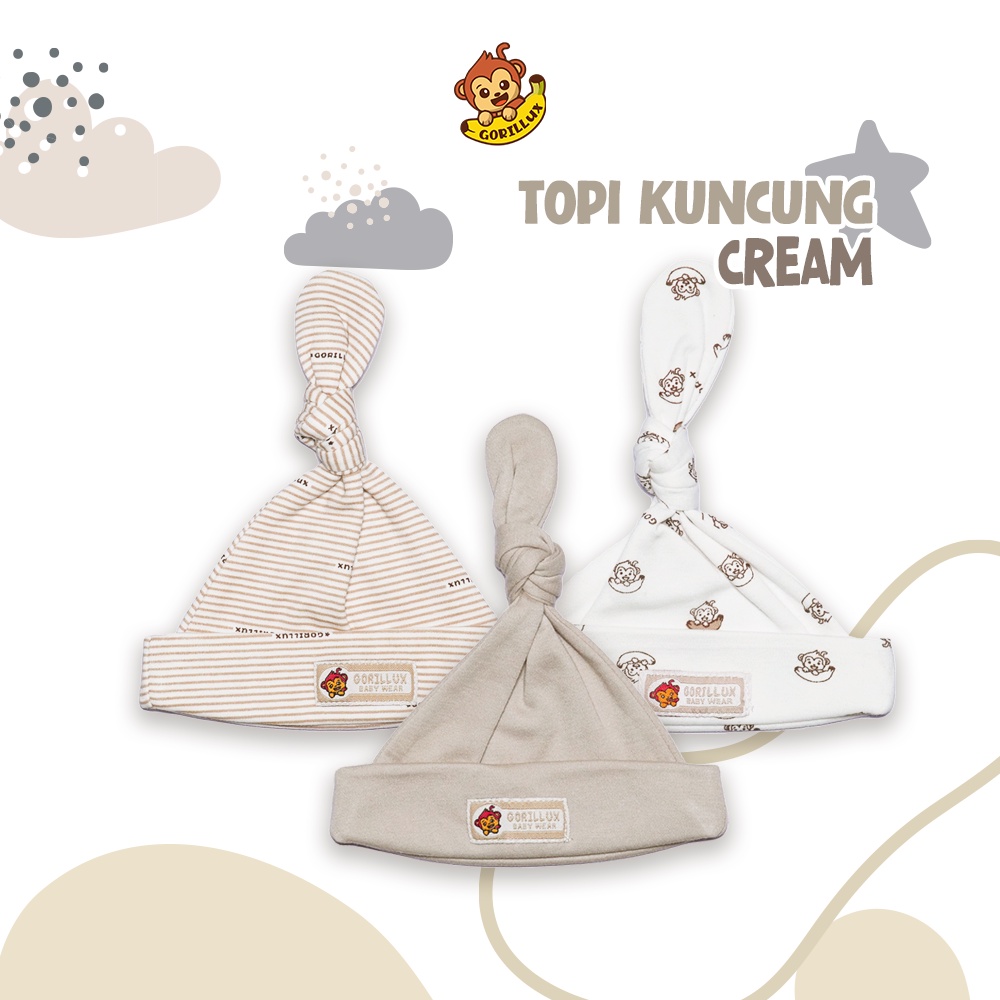 GORILLUX 3 Pcs Topi Kuncung Bayi