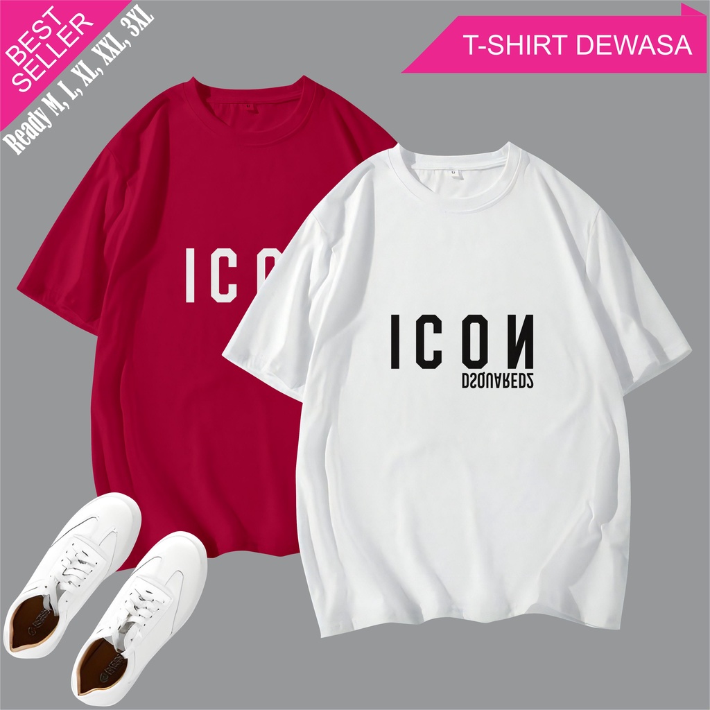 MichelleStore Kaos Unisex DSQUARED2 ICON Cotton Combed