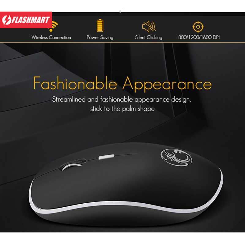 Flashmart Super Slim Silent Optical Wireless Mouse 2.4GHz 1600DPI - G-1600