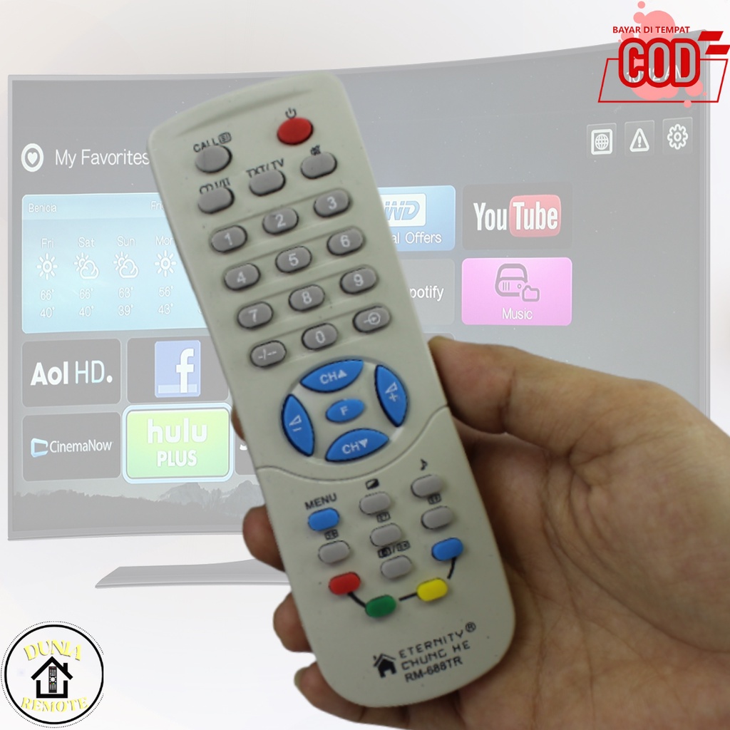 Remot Remote TV TOSHIBA Tabung Multi 688 Chung he tanpa setting