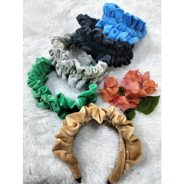 Bando Nagita serut besar / bando bludru bahan bulu halus