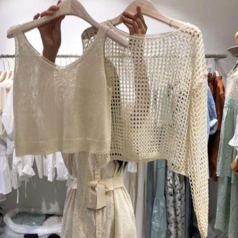 BIG SALE FX SHOP TOP VERMORRA RAJUT / ATASAN + INNER RAJUT / Fashion Wanita