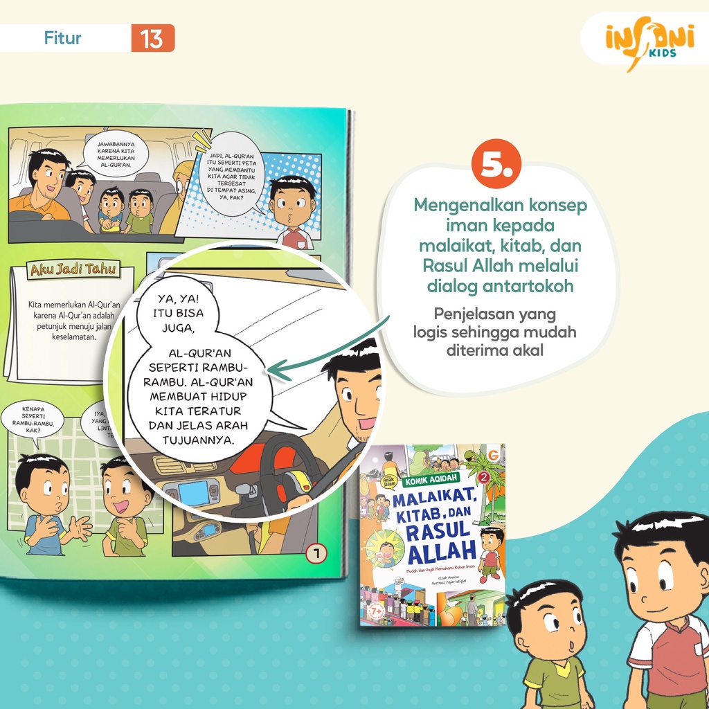 Buku Anak Islami Komik Aqidah : Malaikat, Kitab, dan Rasul Allah - Gema Insani