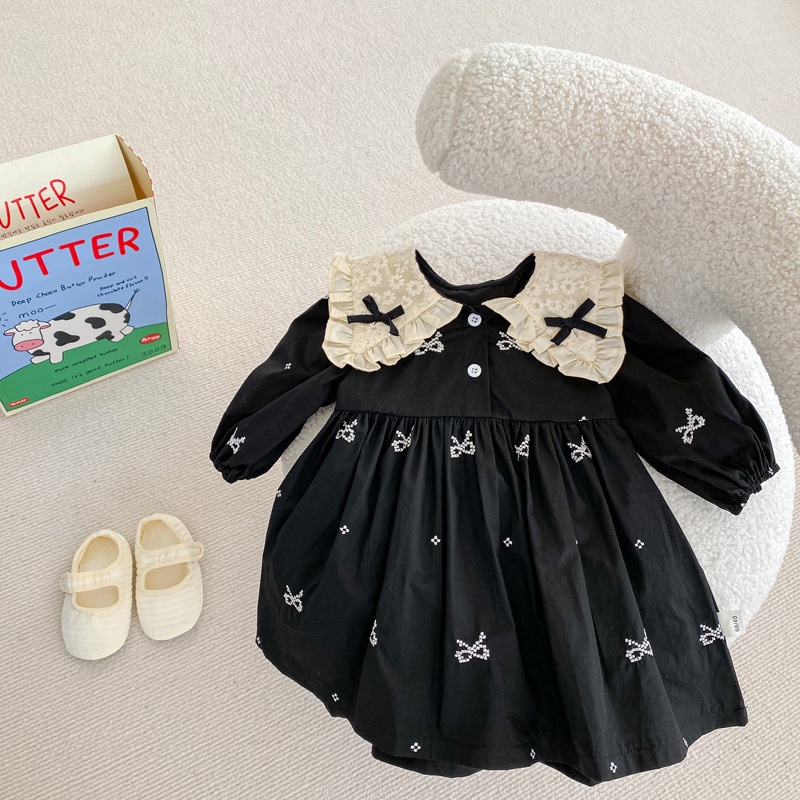 Dress Black Bow/Dress Anak Perempuan/Dress Pesta Anak