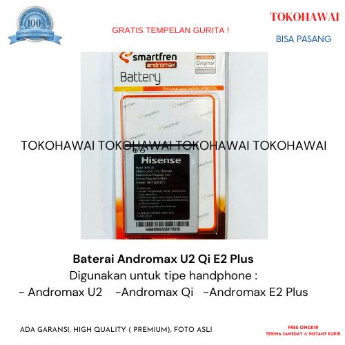 Baterai Andromax U2 Qi E2 Plus Original Batre Batrai HP