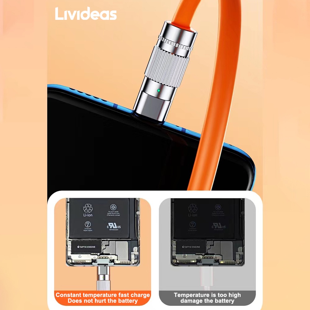 Livideas Cable Data Fast Charging Kabelype C to Lighting 30W PD Data  Type C, to Lightning QC3.0 2.4 A Garansi 1 3hn Seri AW