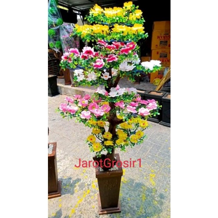 BUNGA PLASTIK TINGGI 130CM+POT // HIASAN SUDUT RUANGAN SEMANG.GI MIX ARTIFICIAL DEKORASI SUDUT RUANG