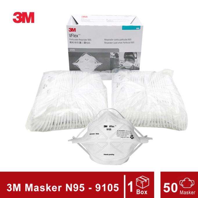 3M Masker N95 9105 VFlex Particulate Respirator - 1 Box isi 50 Masker