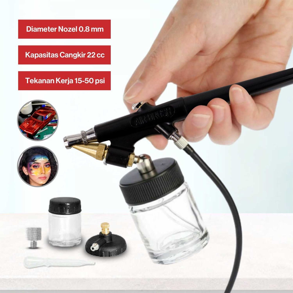 GV8 KKMOON Mini Airbrush Paint Spray Gun Sandblaster Kit TD-138 Black Or-i