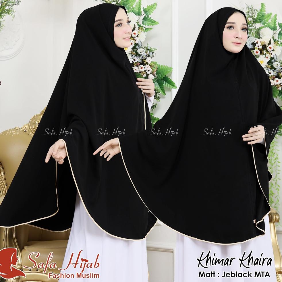 STOK TERBARU KHIMAR JUMBO Syar'i JETBLACK MTA Syar'i JUMBO ORYGINAL list pita warna/polos super cant