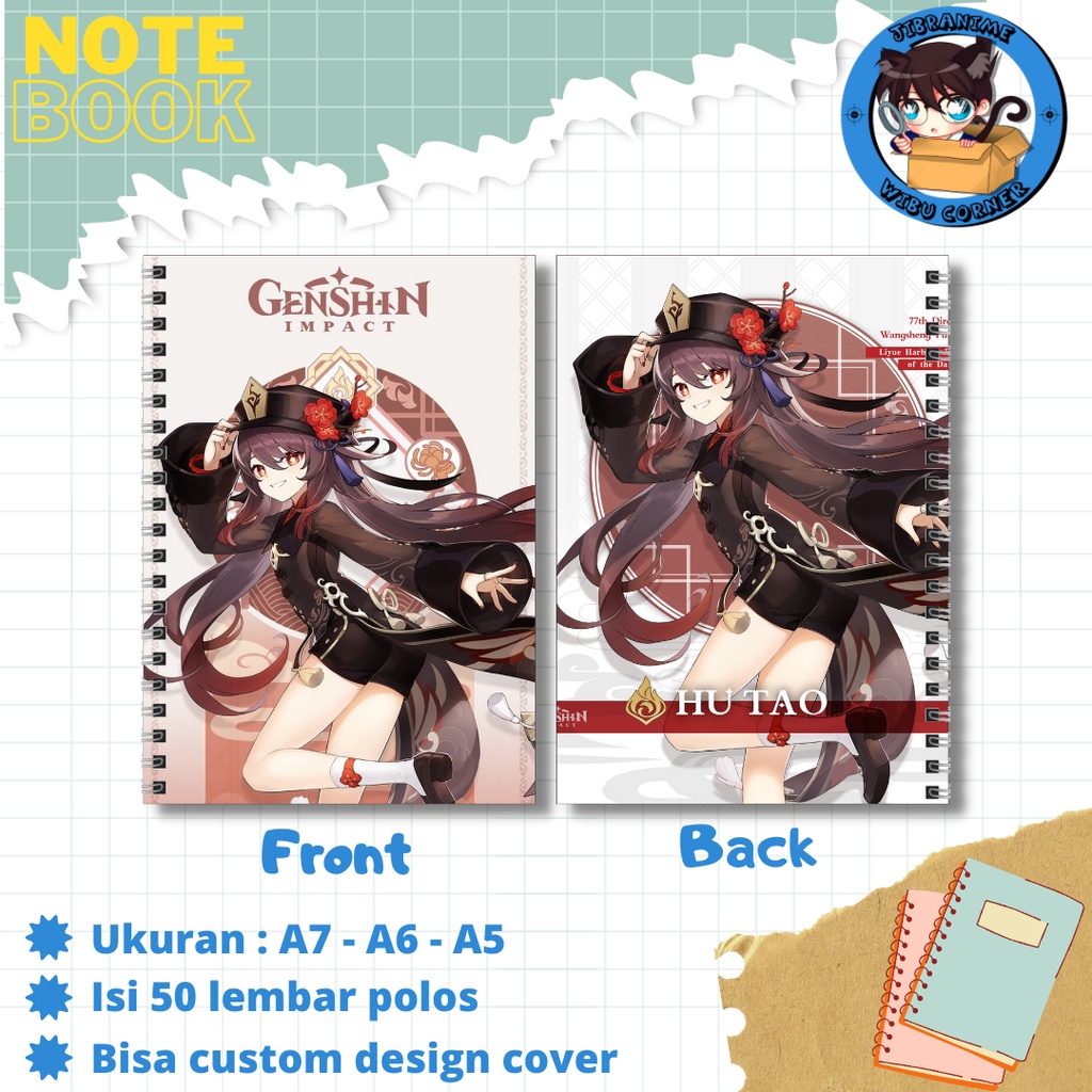 

Notebook / buku catatan tulis genshin impact bisa custom