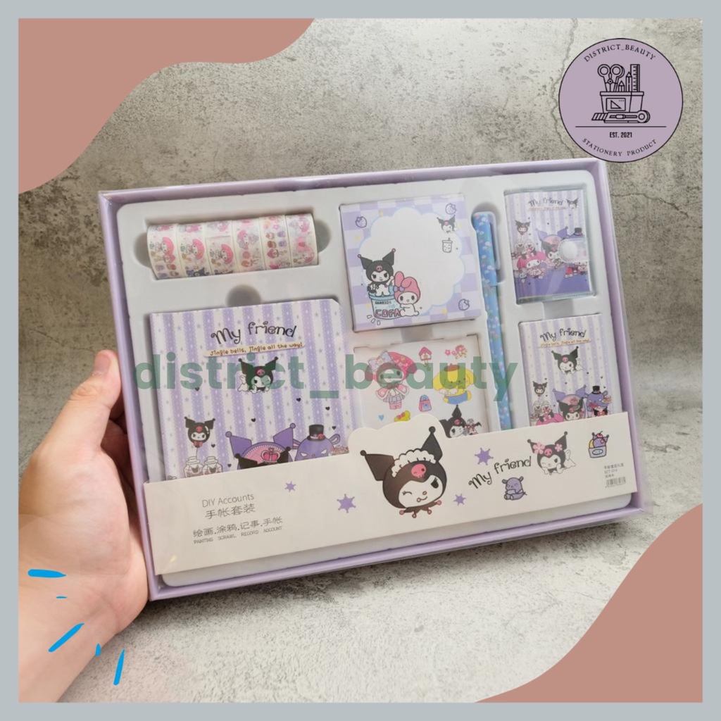 

JURNAL 7 IN 1 KUROMI PAKET ALAT TULIS 7 IN 1 SANRIO FAMILY TERLUCU TERMURAH BISA COD DISTRICT BEAUTY