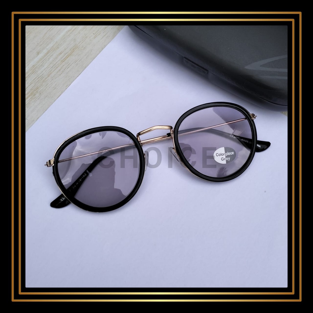 Kacamata Frame/Kacamata Wanita dan Pria Gaya Retro Round Eyeglasses Metal Frame