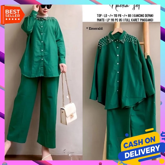 Baju Muslim Oneset Wanita Terbaru 2023 Setelan Idul Fitri 2In1 Pakaian Lebaran Korean Style Atasan C