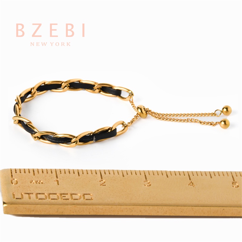 Bzebi Gelang Charm Titanium Steel Emas 18k Dengan Berlian, Anti Karat, Aksesoris Fashion Wanita, Perhiasan Gaya Korea, Hadiah Ulang Tahun Dengan Box Eksklusif 1150b