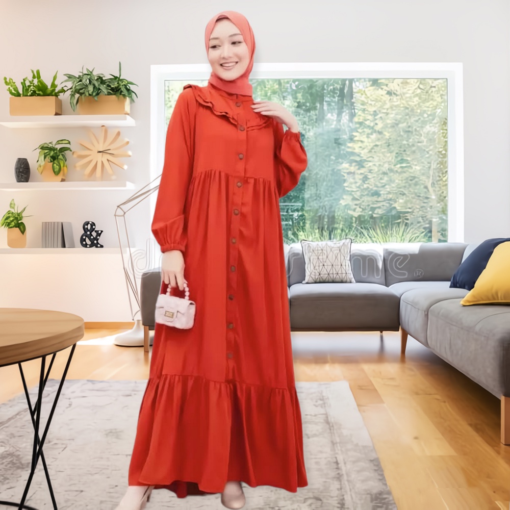 DRESS GAMIS SHAKILA CRINCLE AIRFLOE / GAMIS ANTI KUSUT / GAMIS WANITA