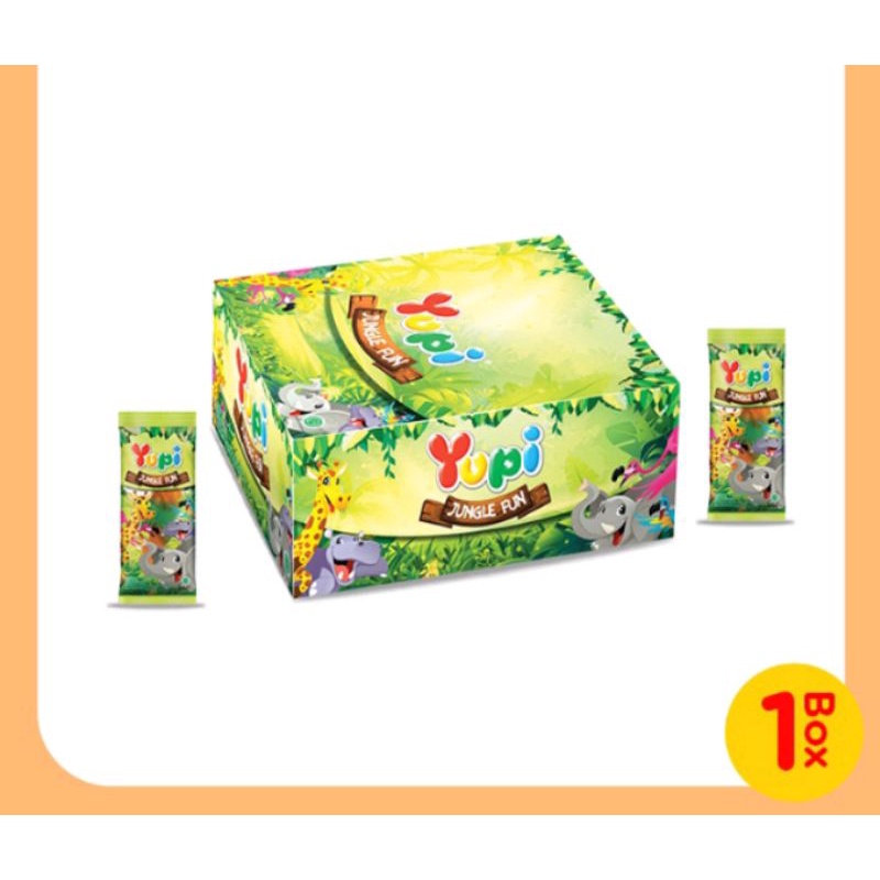 Box - Yupi Jungle Fun Permen Jelly Dino Land Isi 24 Pcs