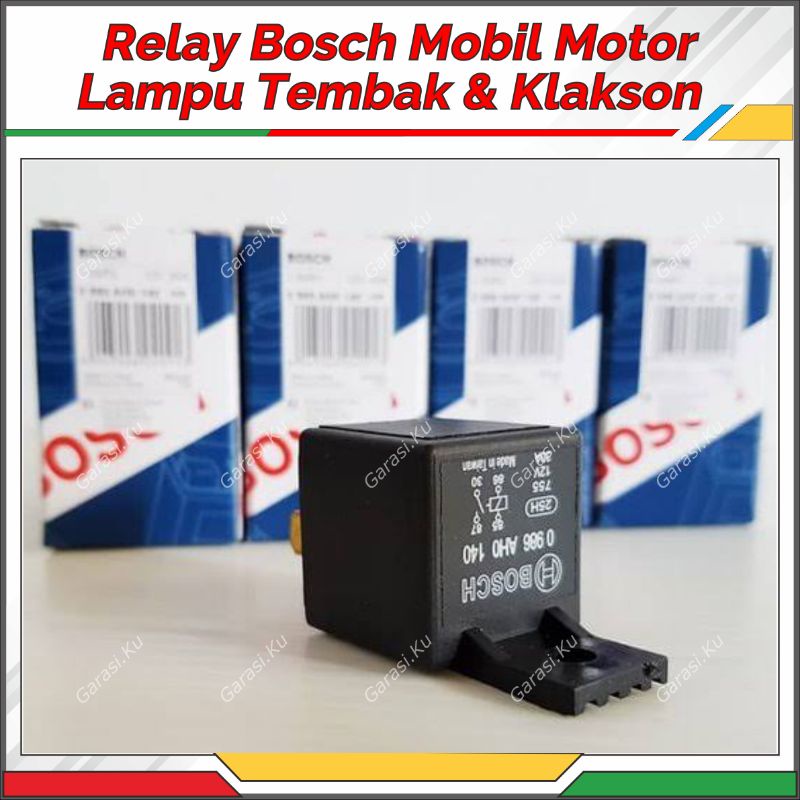 RELAY KLAKSON LAMPU 4 KAKI 30/40A BOSCH (RELAI RELE RILAI)