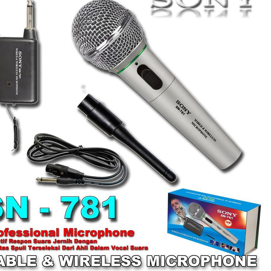 ☃ SONY SN -781  Mic Microphone Bisa Wireless Dan Kabel new ✻