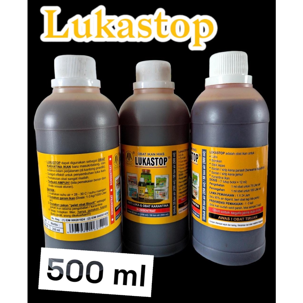 LUKASTOP 500 ML / 250 ML OBAT LUKA DAN KARANTINA IKAN Lukastop Original