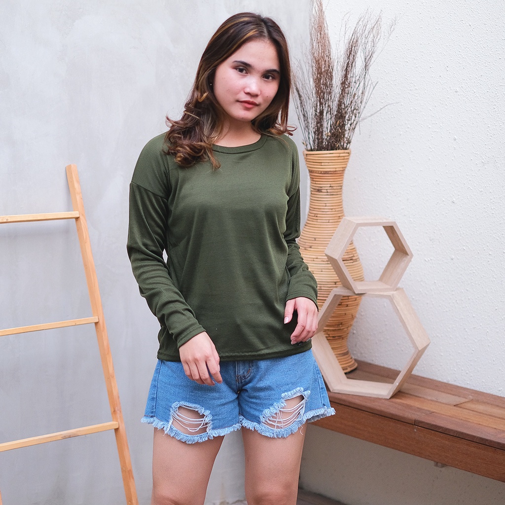 MakeGrosir - TOP ATASAN RIB LENGAN PANJANG | LONGSLEEVE SHIRT BASIC