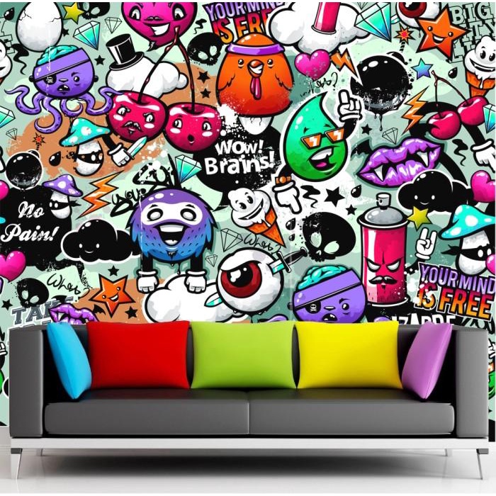 Terlaris Wallpaper Dinding Custom Motif Grafiti
