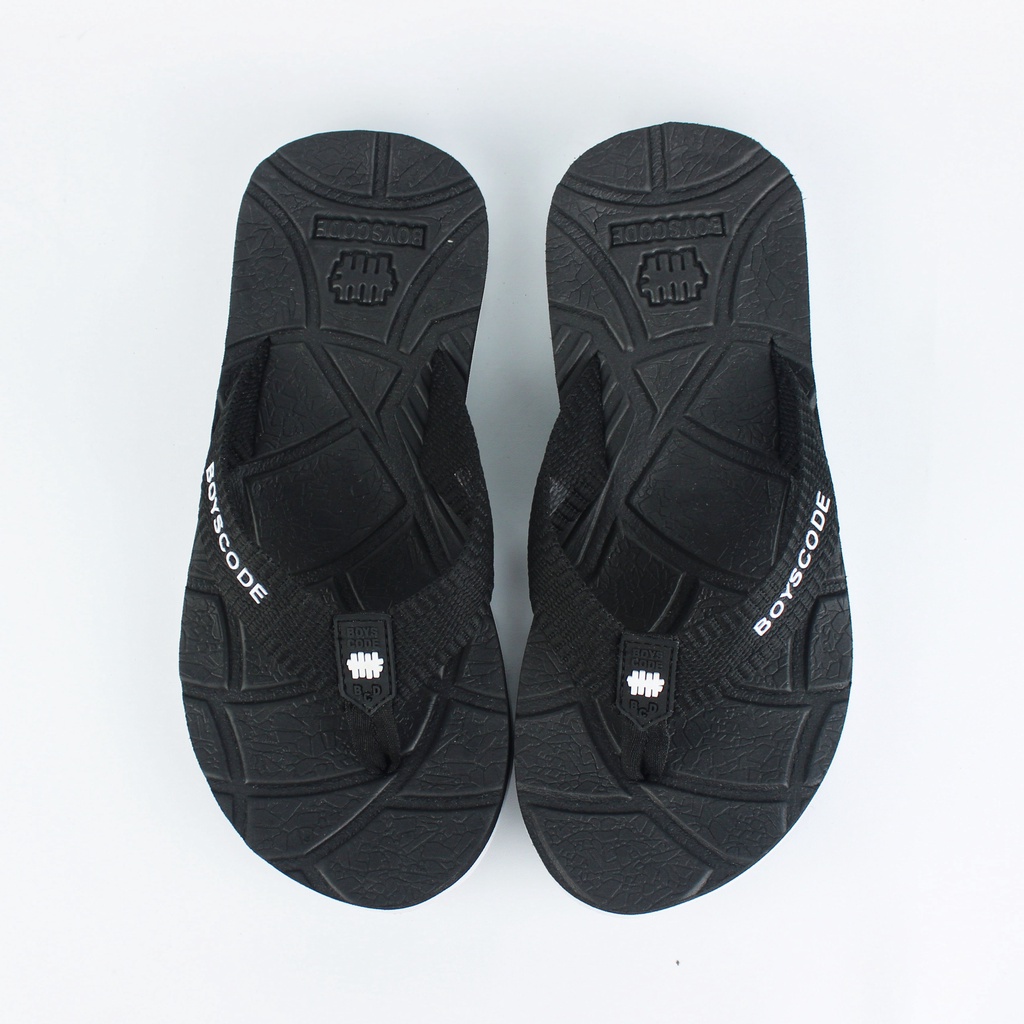 Sendal Jepit Gunung Distro Pria Wanita BOYSCODE Authentic Hitam Abu / Sandal Outdoor Cowok