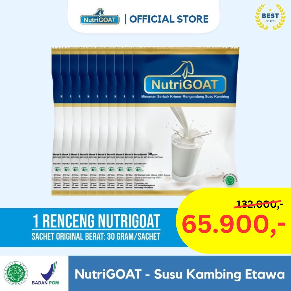 

1 Renceng Isi 5 Pcs Nutrigoat Susu Kambing Etawa 30 Gram / Susu Kambing