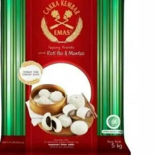 

✈ Tepung Terigu Cakra Kembar Emas Bogasari (Roti Pao & Mantao) 5 kg ♬