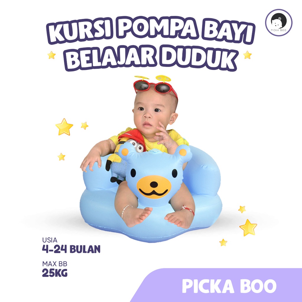 PICKA BOO Kursi Pompa Sofa Tiup Bayi Karakter Beruang