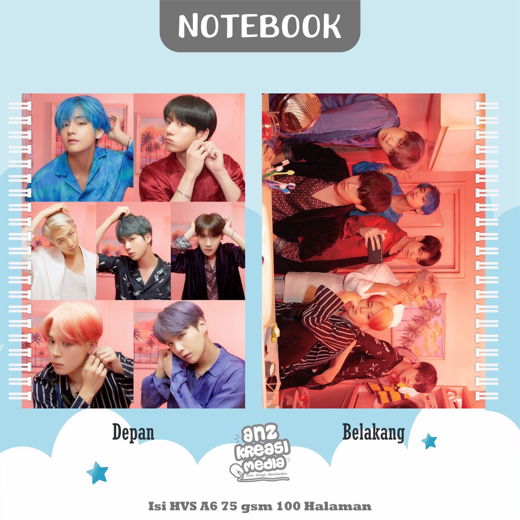 NOTEBOOK A6 BUKU TULIS SPIRAL - BTS PERSONA (2) - MERCHANDISE KPOP MURAH UNOFFICIAL