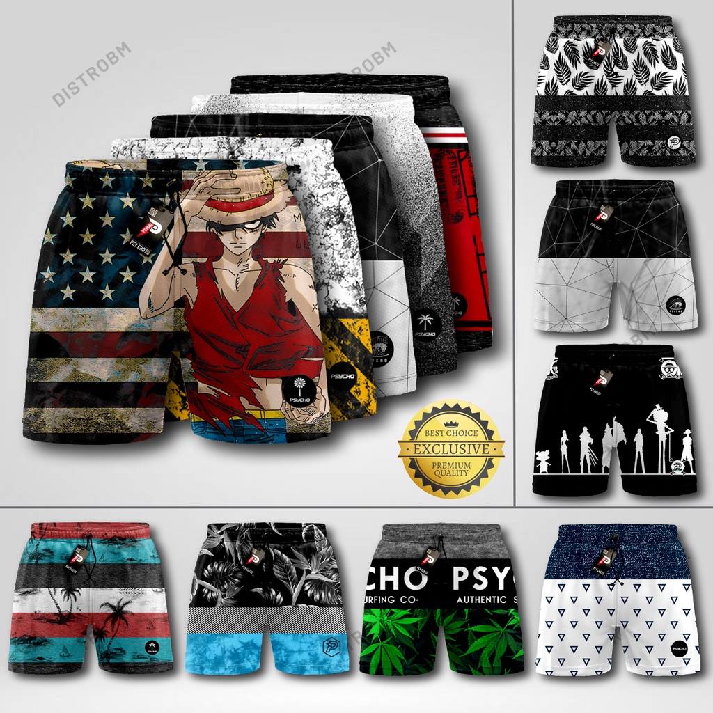 Best Seller II - Boxer pria dan wanita bahan cotton combed 30s| Celana pendek pria motif salur surfing| Kolor boxser celana dalam untuk kepantai santai| Bokser unisex lembut