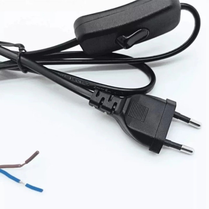 POWER SUPPLY DAN KABEL POWER LISTRIK 220 V AC STEKER BUNTUNG + SWITCH SAKLAR ON OF 1.5M