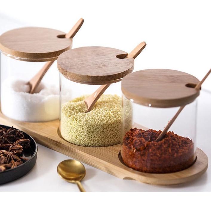 Bagus Banget.. TEMPAT BUMBU 3 SET PCS - TEMPAT GULA GARAM MERICA 3 JAR - TOPLES BUMBU MURAH TIGA JAR