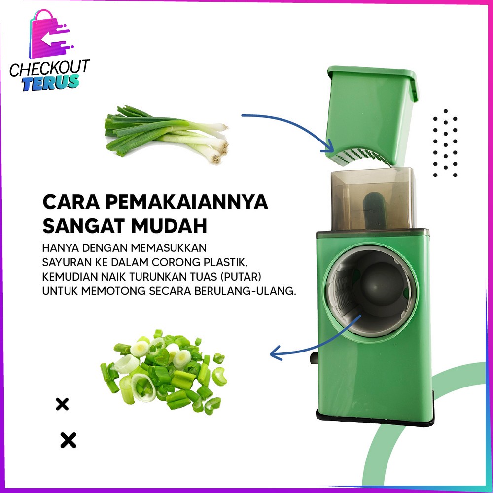 CT C803 Alat Penggiling Sayur Multifungsi Parutan Putar Alat Pemotong Sayuran dan Buah Praktis Vegetable Cutter Slicer Machine