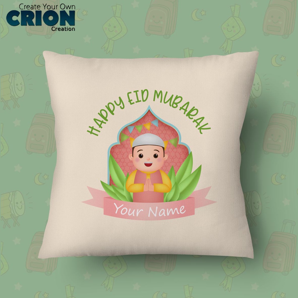 CRION - Bantal Selamat Idul Fitri / Lebaran EID custom tulisan / nama