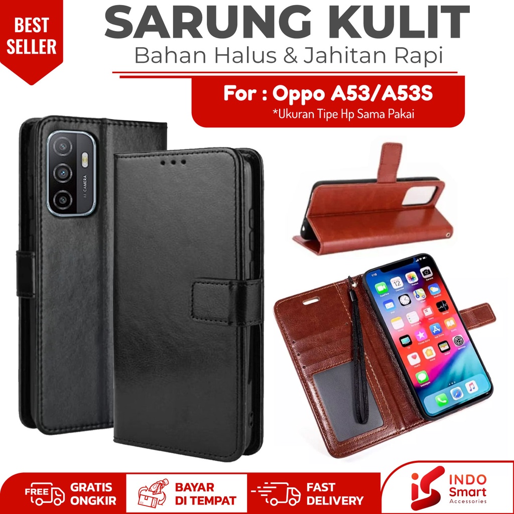 Oppo A53 A53S / Case Oppo A53 A53S / Flip Casing Hp Dompet Wallet Sarung Kulit Hp