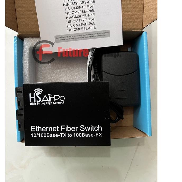 ➾ HSAIRPO CM2F1E WITH POE SUPPORT MEDIA CONVERTER 2 FIBER 1 ETHERNET ☁