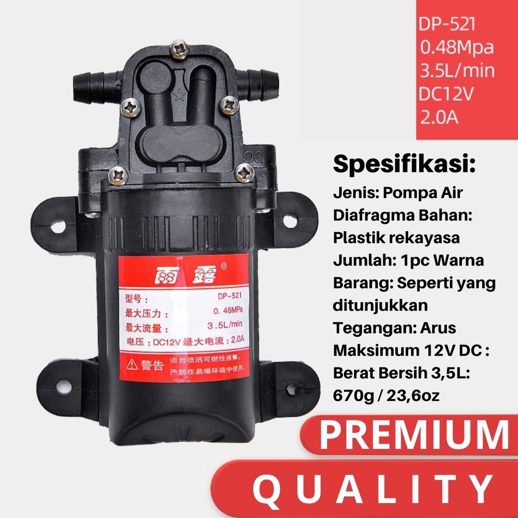 POMPA DC 12V DINAMO SPRAYER ELEKTRIK AIR MINUM WATER PUMP ORIGINAL FEZONE