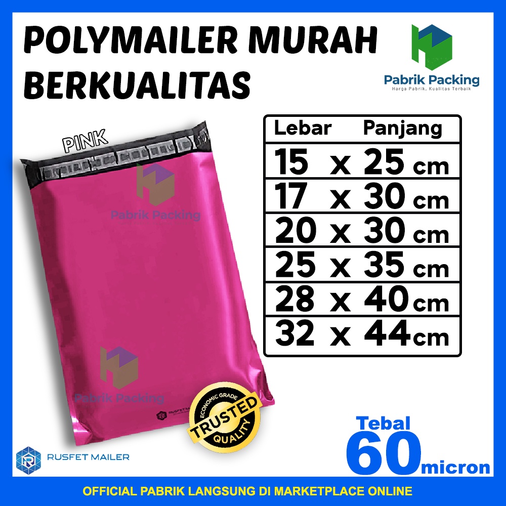 

Polymailer Ekonomis / Plastik Packing Online Shop Pink Murah Pack