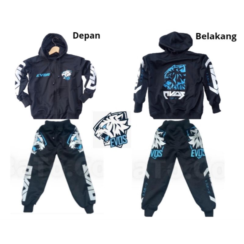 stelan jaket anak dan celana anak gaming