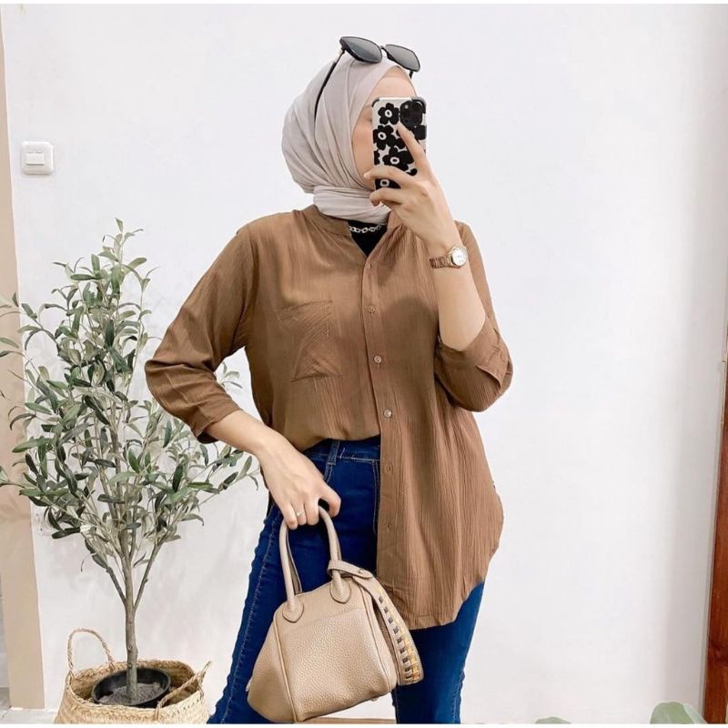 Daily Top Blouse / Kemeja Shakila Crinkle Pocket