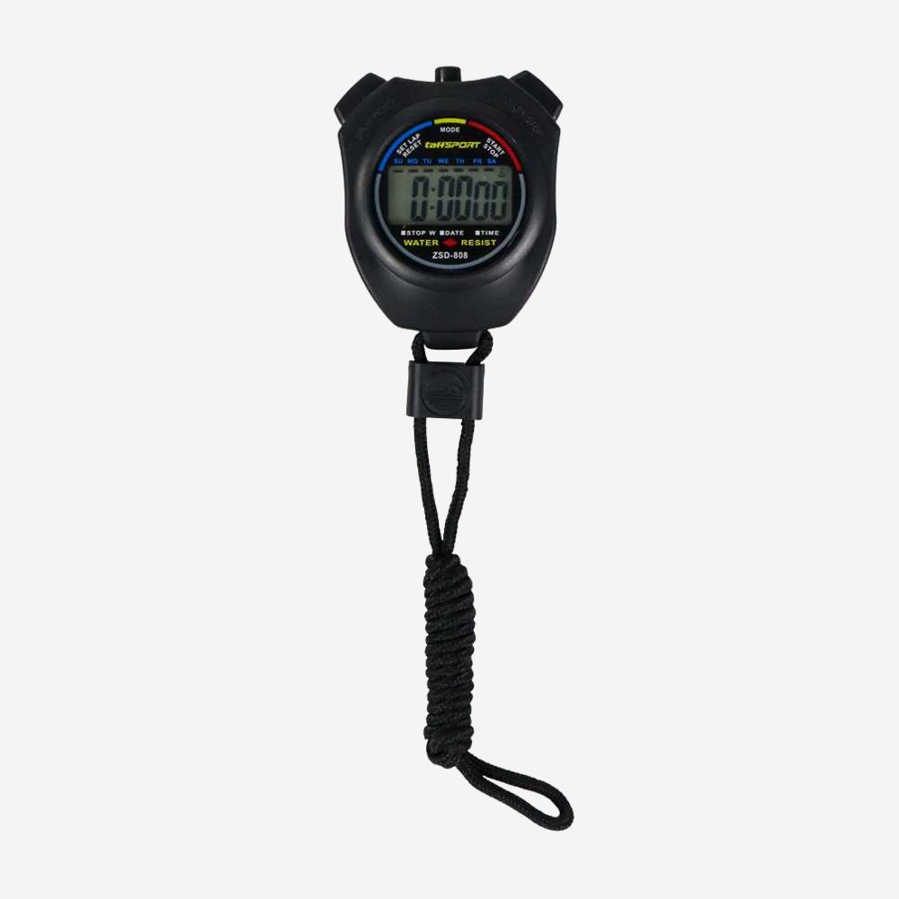 Stopwatch Profesional LCD dengan Strap - Black
