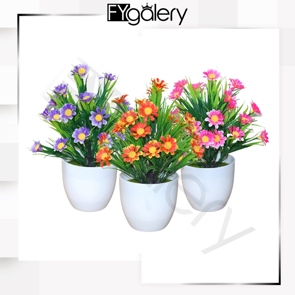 FYGALERY PT32 Pot Tanaman Hias Bunga Hias Plastik Ornamen Pot Bongsai Artificial Flower Decoration