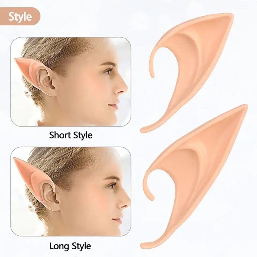 Telinga Elf Peri Cosplay Anime Halloween Silicone Ears Kuping Palsu