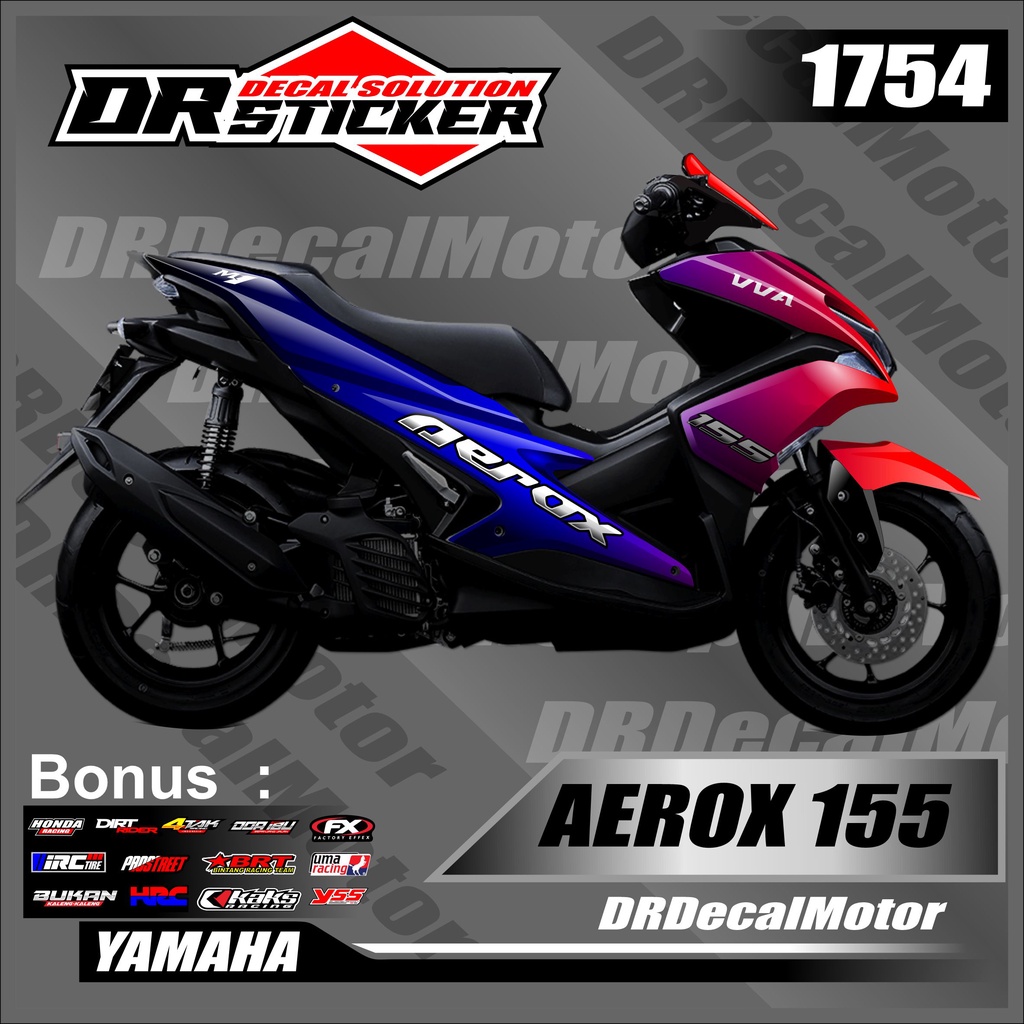 Stiker decal motor aerox 155 fullbody - sticker decal fullbody sepeda motor yamaha aerox 155 design 
