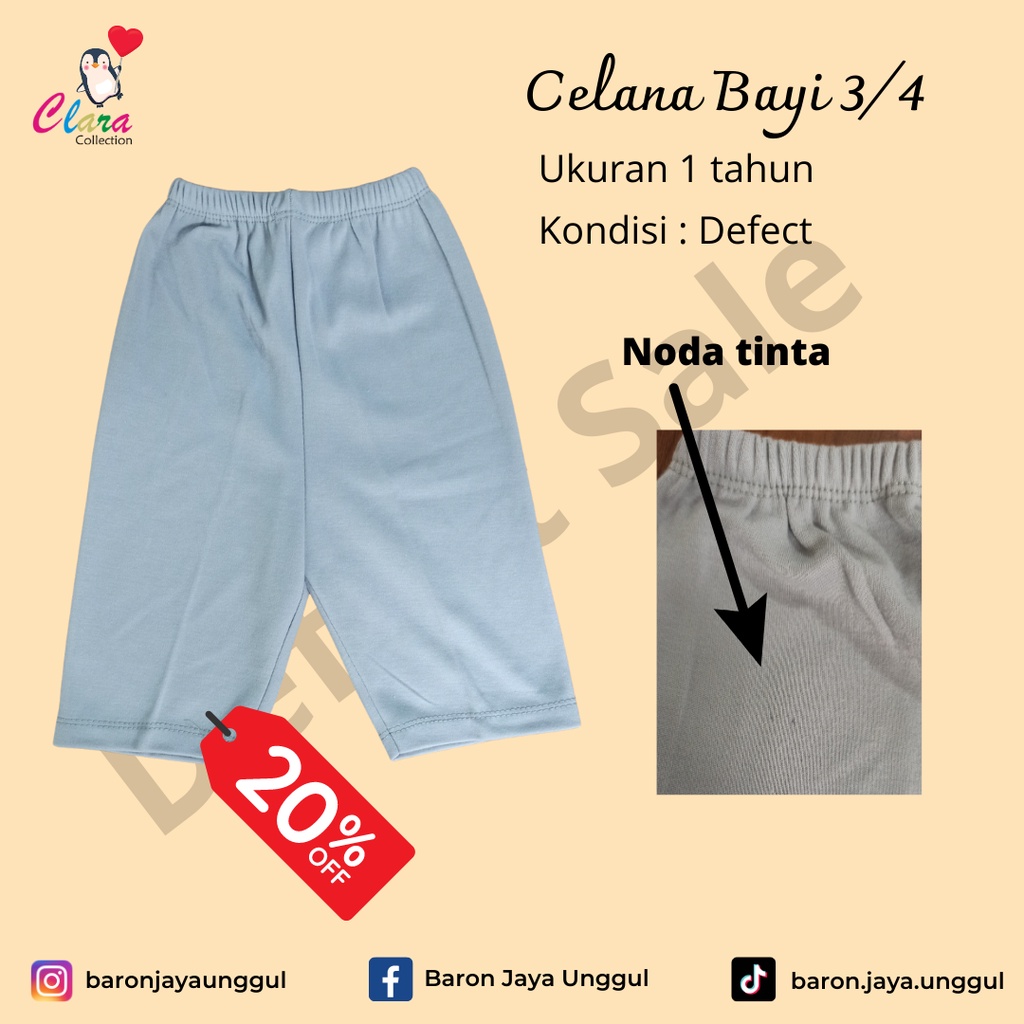 Celana Bayi 3/4 (Defect Sale)