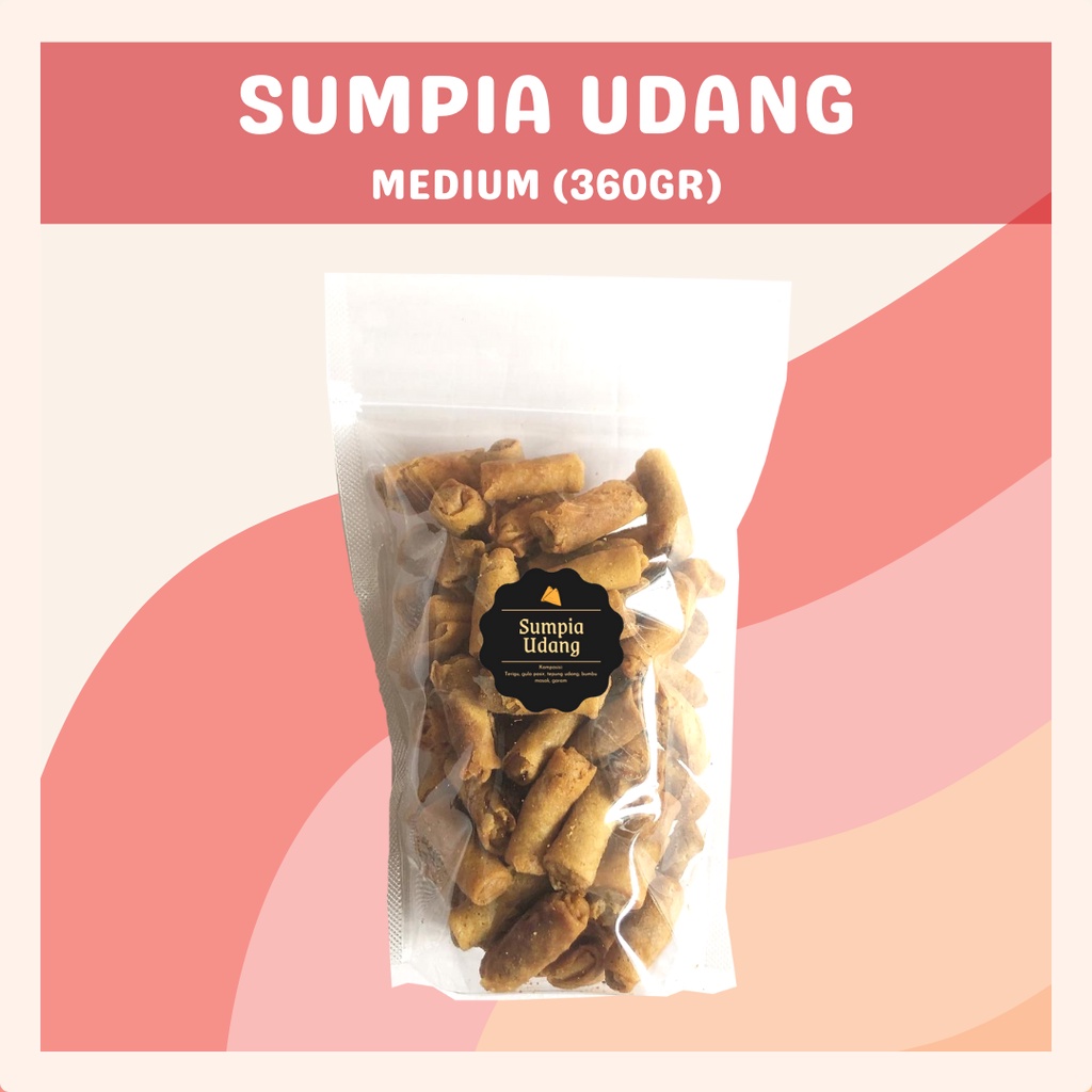 [DELISH SNACKS] Sumpia Udang (M) 360gr / Snack Cemilan Camilan Ebi Kering Manis Gurih Renyah