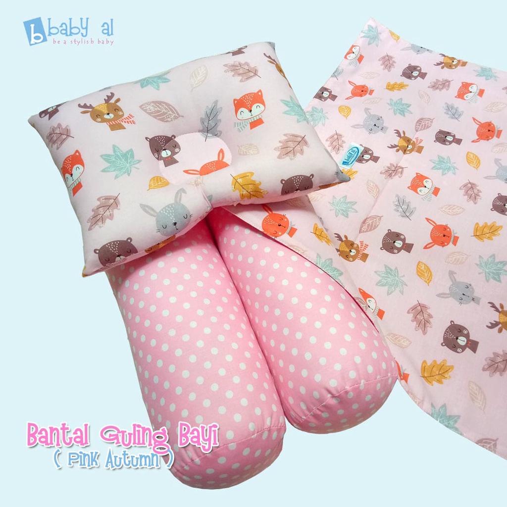 Bantal Set Perlak Bayi Merk Baby Al - Bantal Peang Bayi - Bantal Set Bayi